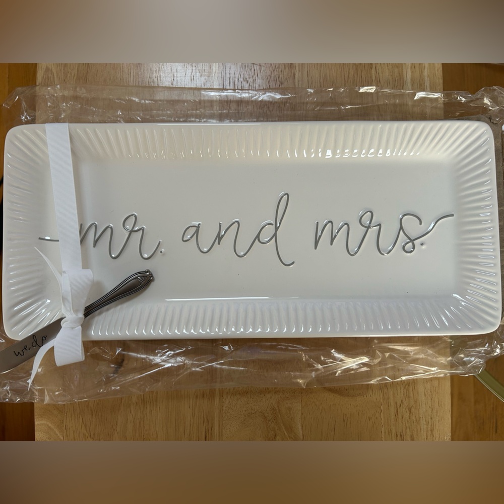 White 'Mr. and Mrs.' Rectangular Platter